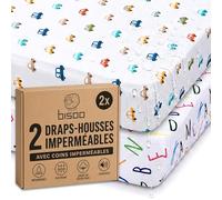 Bisoo Drap Magique. Drap-Housse 80x160 Lettres + Voitures pour Montessori