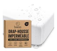Bisoo Drap Magique. Drap-Housse Imperméable 30x75 Blanc pour Couffin | Drap-Housse et Alèse en une Pièce, Économie, Imperméable, Respirant, Silencieux, Coton Jersey Oeko-Tex
