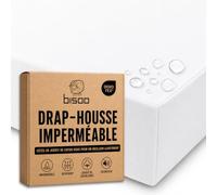 Bisoo Drap Magique. Drap-Housse Imperméable 50x83 Blanc pour Lit Cododo