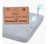 Bisoo Magic Drap 80x180 - Drap-Housse Imperméable Intégral 2en1: Drap en Coton Jersey + Alèse Protège-Matelas pour Lit Enfant - Tout Doux, Respirant, Silencieux, Oeko-Tex (180x80 Gris)