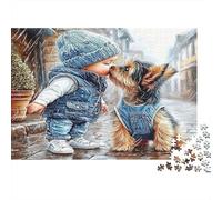Bisou d'enfant Puzzle 1000 Pièces Papier recyclé pour Adultes Puzzle pour Adultes Jeu Difficile et Stimulant Jeu Familial Amusant Excellente idée Cadeau pour Relaxation 52x38cm/1000pcs