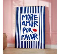 Bisou & More Amore Rose Français Impression Sur Toile Bonjour Bonne Nuit Baiser Affiche D'Art Mural Pour Salon Moderne Décoration D'Intérieur A6 21X30Cm Sans Cadre