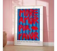 Bisou & More Amore Rose Français Impression Sur Toile Bonjour Bonne Nuit Baiser Affiche D'Art Mural Pour Salon Moderne Décoration D'Intérieur A7 50X70Cm Sans Cadre