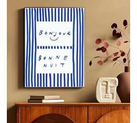 Bisou & More Amore Rose Français Impression Sur Toile Bonjour Bonne Nuit Baiser Affiche D'Art Mural Pour Salon Moderne Décoration D'Intérieur A3 60X90Cm Sans Cadre