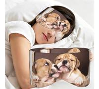 Bisous chiots bouledogues anglais, Masque de sommeil pour la maison, les voyages et le travail posté, couvrant entièrement les yeux et bloquant la lumière