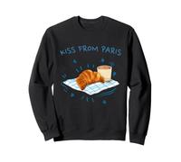 Bisous de Paris France avec Un Croissant Chaud Sweatshirt