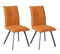 Lot de 2 Chaises Tissu Coloris Orange - BISPO - ALTOBUY Orange G