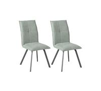 BISPO - Lot de 2 Chaises Tissu Coloris Vert d'Eau -