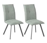 BISPO - Lot de 2 Chaises Tissu Coloris Vert d'Eau -