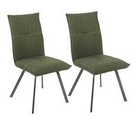 BISPO - Lot de 2 Chaises Tissu Texturé Coloris Vert kaki - Altobuy Vert G