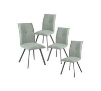 BISPO - Lot de 4 Chaises Tissu Coloris Vert d'Eau -