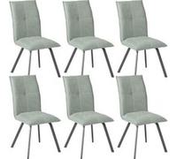 BISPO - Lot de 6 Chaises Tissu Coloris Vert d'Eau - Altobuy Vert