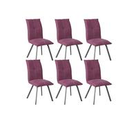 BISPO - Lot de 6 Chaises Tissu Coloris Violet - Altobuy Violet