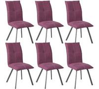 BISPO - Lot de 6 Chaises Tissu Coloris Violet -