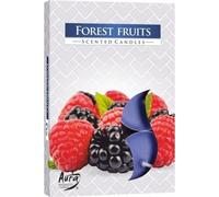 Bispol Aura Bougies à réchaud parfumées, fruits des bois, pack de 6