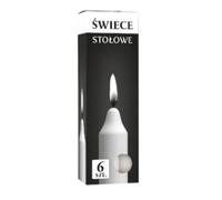 BISPOL bougie de table cylindrique 6H 19CM S1-66 BLANC 6pcs.