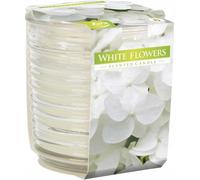 Bispol Bougie parfumée en verre ondulé Fleurs blanches