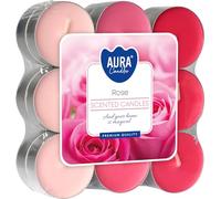 Bispol Lot de 18 bougies chauffe-plat parfumées - Rose