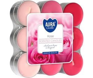 Bispol Lot de 18 bougies chauffe-plat parfumées - Rose