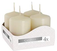 Bispol Lot de 4 Bougies votives 13 Couleurs au Choix Durée de Combustion 7 Heures, Ivoire, 4cm x 6cm