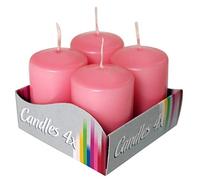 Bispol Lot de 4 Bougies votives 13 Couleurs au Choix Durée de Combustion 7 Heures, Rose, 4cm x 6cm