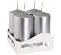 BISPOL Lot de 4 bougies votives 9H 8 cm SW40/80 Argenté Métal