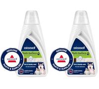 BISSELL Formule Multi-Surfaces Febreze, Pour vos Sols durs, Planchers, Carrelages, Sols stratifiés, Tapis & Noquettes, Élimine Taches et Odeurs, 1L, Compatible avec la gamme CrossWave, 2550 (Lot de 2)