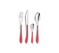 Amefa – Ménagère Bistro 1-2-3 24 couverts (6 pers) Acier inox 18/0 Rouge