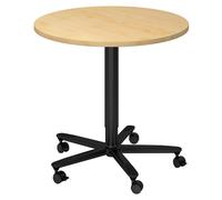 BISTRO 80R D - Système de tables conférence Érable noir Ø 80