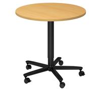 BISTRO 80R D - Système de tables conférence Hêtre noir Ø 80