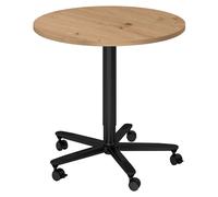 BISTRO 80R D - Système de tables conférence noir Ø 80 Chênes Noueux