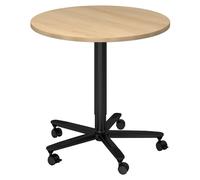 BISTRO 80R D - Système de tables conférence noir Chêne Ø 80