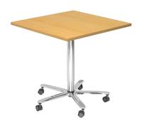 BISTRO 88Q C - Système de tables conférence Hêtre 80 x 80 chrome