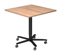 BISTRO 88Q D - Système de tables conférence Noyer 80 x 80 noir