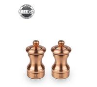 Duo de moulins à poivre et à sel manuels en inox, cuivré, 10 cm - 4in