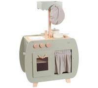 Bistro Cuisine de jeu en bois personnalisable Vert olive - Avec plaques de cuisson et accessoires, favorise le jeu de rôle et la créativité - Pour enfants à partir de 3 ans - Personnalisable avec nom