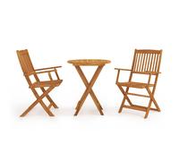 vidaXL Ensemble de bistro pliable 3 pcs bois d'acacia solide, ensemble de bistrot de jardin, ensemble de balcon, ensemble de 3295252