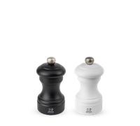 Bistro Duo de moulins à poivre et à sel manuels en bois couleur noir et blanc 10 cm Peugeot