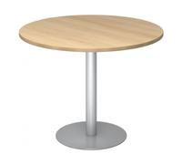 BISTRO F100R S - Système de tables conférence Chêne argent Ø 100