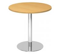 BISTRO F80R C - Système de tables conférence Hêtre chrome Ø 80