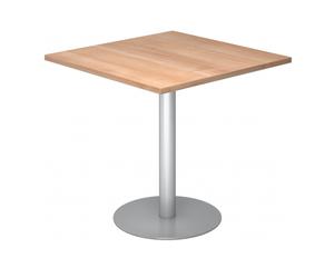 BISTRO F88Q S - Système de tables conférence Noyer 80 x 80 argent
