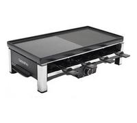 GreenPan Bistro Raclette Antiadhésif Sain San PFAS, Table Grill Électrique pour 8 Personnes, Réversible 3 en 1 Appareil à Raclette Grill et Crêpe, 8 Mini-poêlons Antiadhésifs & Spatule, Lave-vaisselle
