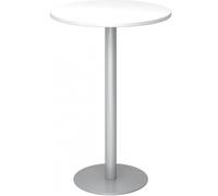 BISTRO H80R S - Système de tables conférence Blanc argent Ø 80