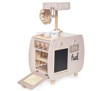 Bistro Nougat Cuisine de jeu en bois personnalisable avec plaques de cuisson et accessoires, favorise le jeu de rôle et la créativité, pour enfants à partir de 3 ans, personnalisable avec nom et