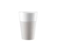 Bodum - 11583-913 - Bistro - Set de 2 Mugs en Porcelaine - 0,6 L - Bande Silicone Blanche