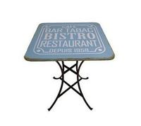 BISTRO - Table carrée en acier bleu L61 bleu