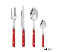 Bistrot Ensemble de couverts en plastique 24 pièces avec porte-ustensiles