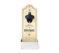 BISTROT KV7099 Décapsuleur Mural Bois Beige/Noir 11,2 x 7,1 x 30,6 cm - Coloris Aléatoire