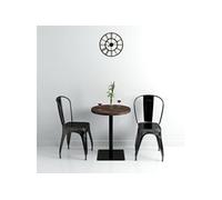 Bistrotafel rond 60x75 cm MDF en staal donker essenkleur 245609