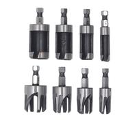 Bit de bouchon de bougie en bois Bit de perceuse à griffe conique à liège 8pcs Set Hex Shank Compact Lightwon poids pour le travail du bois en acier au carbone
